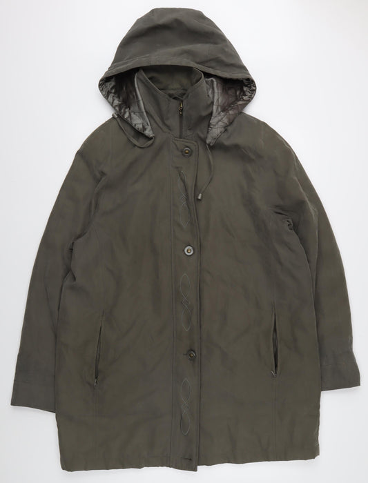 Bonmarché Women's Green Parka Coat M Casual Hooded