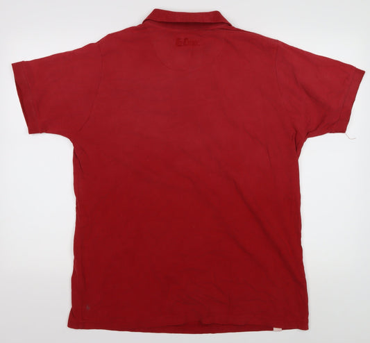 Lee Cooper Men's Red M Graphic Polo Shirt