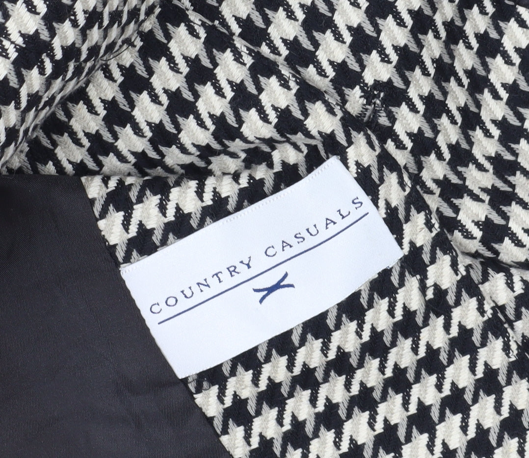 Country Casuals Women's Black Houndstooth Wool Blazer Size 12
