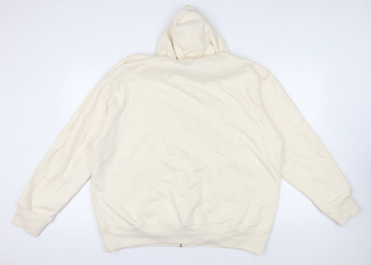 Mens UK Size 2XL ASOS Ivory Full Zip Hoodie