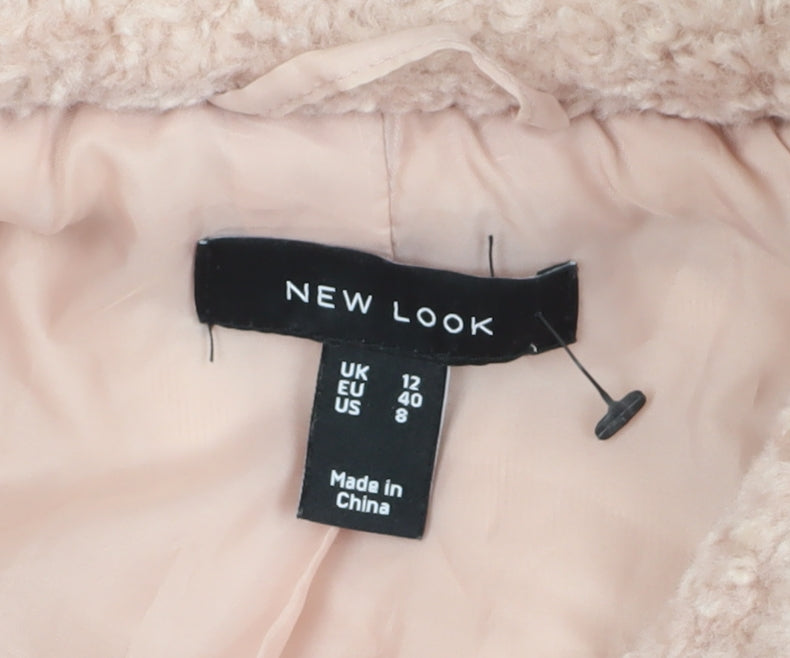 Womens UK Size 12 New Look Pink Overcoat