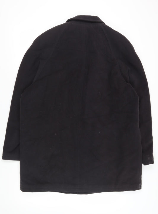 Mens UK Size 36 Di Caprio Black Overcoat