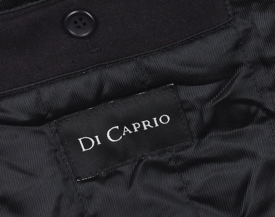 Mens UK Size 36 Di Caprio Black Overcoat