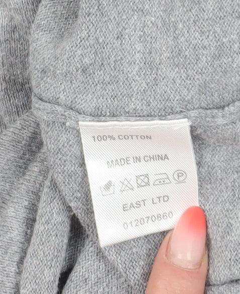 East Women's Grey Cotton Jersey Long Sleeve Top M