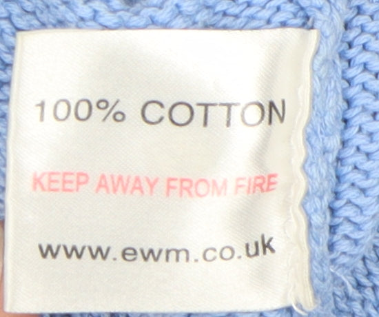 EWM Women's Blue Cotton Pullover Jumper S
