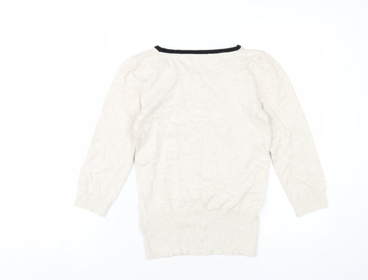 Womens UK Size 10 Red Herring Beige Pullover Jumper