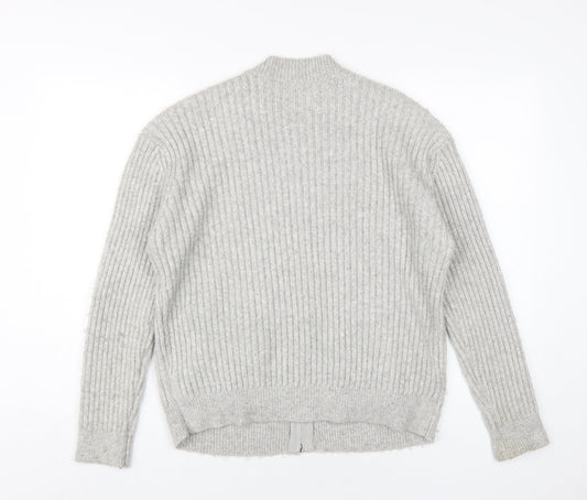 Womens UK Size M Marks and Spencer Grey Full Zip Jumper