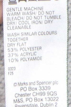 Womens UK Size M Marks and Spencer Grey Full Zip Jumper
