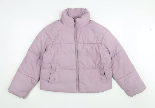 Womens UK Size XS Monki Purple Puffer Jacket