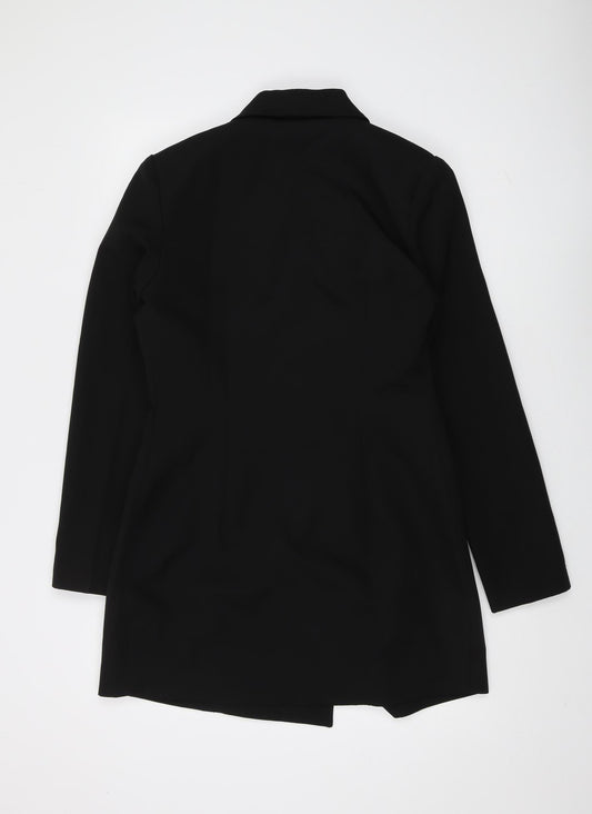 PrettyLittleThing Women's Black Double-Breasted Blazer Size 12