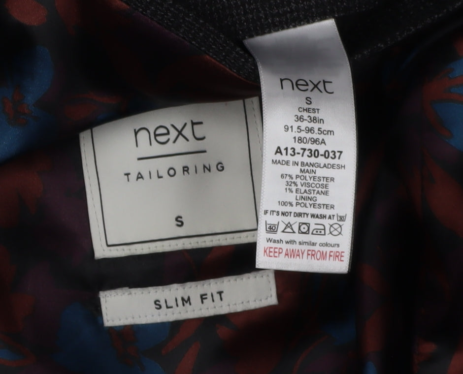 Mens UK Size 36-38 NEXT Regular Black Suit Jacket
