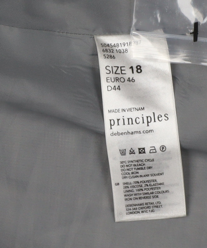 Principles Women's Grey Check Suit Jacket - Size 18