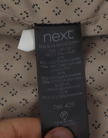 Next Women Beige Plaid Suit Jacket Size 16