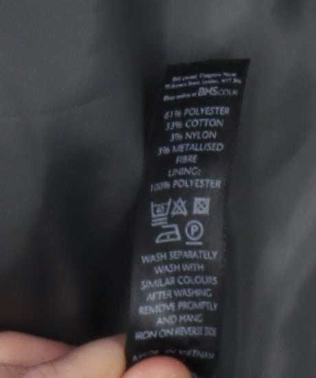 BHS Women's Grey Cropped Blazer - Size 14 Excellent