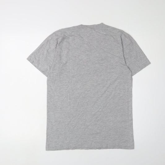Unisex Adults UK Size S American Apparel Grey Basic T-Shirt