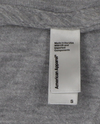 Unisex Adults UK Size S American Apparel Grey Basic T-Shirt