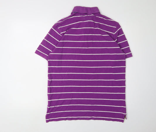 Tommy Hilfiger Men's Purple Striped Polo Shirt XL