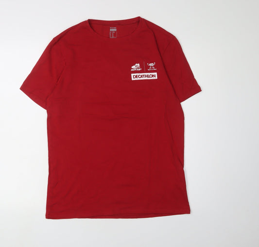 Mens UK Size M DECATHLON Red Gym & Training T-Shirt