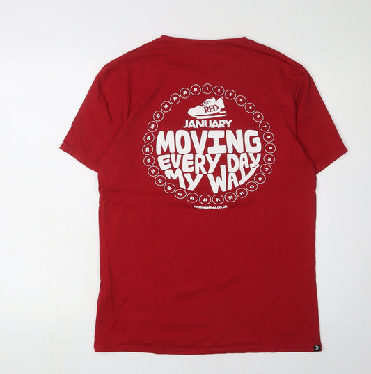 Decathlon Men's Red Gym T-Shirt, Medium, Regular Fit