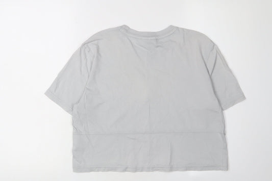 Fila Unisex Grey T-Shirt M Basic Casual Embroidered