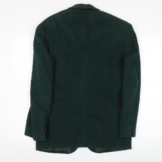 Alexandre Men's Green Blazer 38R Regular Formal Wool-Cashmere