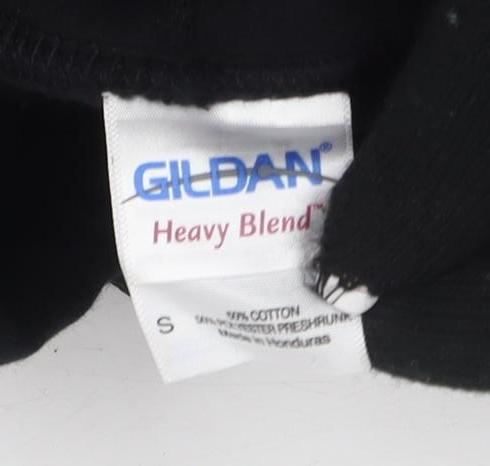 Unisex Adults UK Size S Gildan Black Full Zip Hoodie