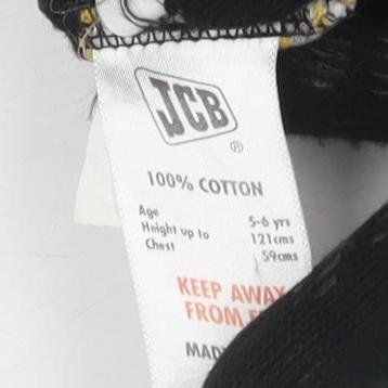 JCB Boys Black Striped Polo Shirt, 5-6 Years, Casual Knit