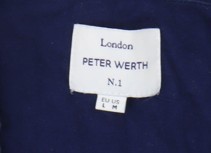 Peter Werth Men's Blue Striped Polo Shirt M