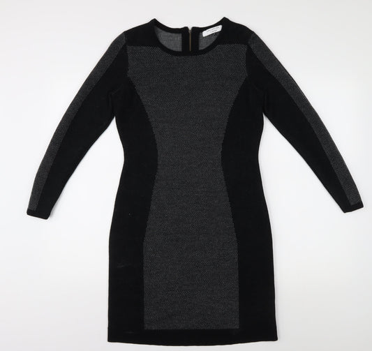 Additional front view of John Lewis Black Wool Blend Sheath Dress M