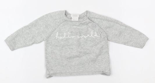 Mamas & Papas Grey Unisex Baby Pullover Jumper 0-3 Months
