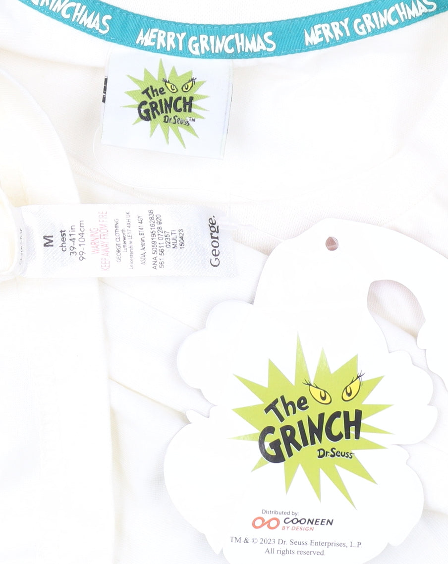George Men’s Grinch Christmas White Long Sleeve T-Shirt M