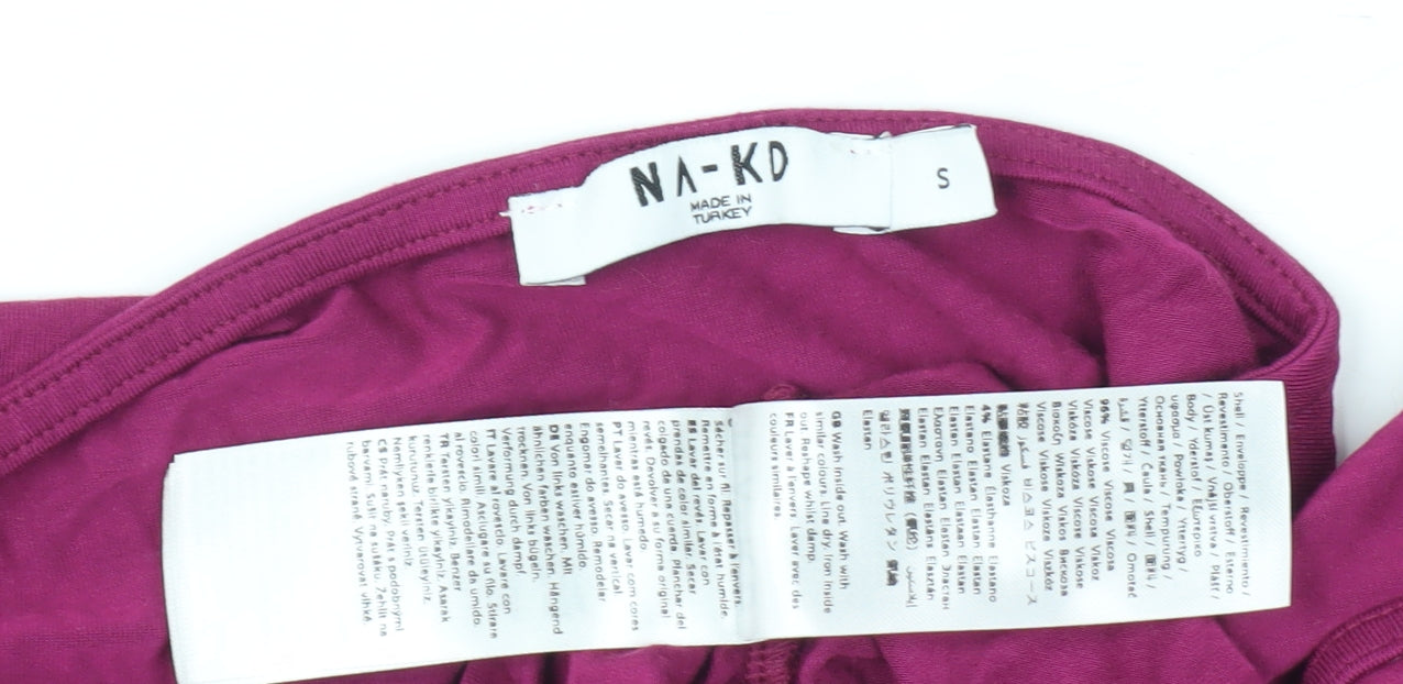 Womens UK Size S NA-KD Purple Wrap Blouse