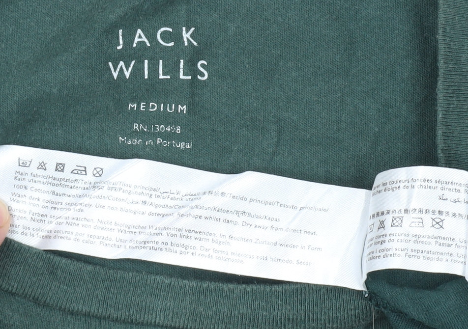 Jack Wills Men's Green M Cotton Crew Neck T-Shirt