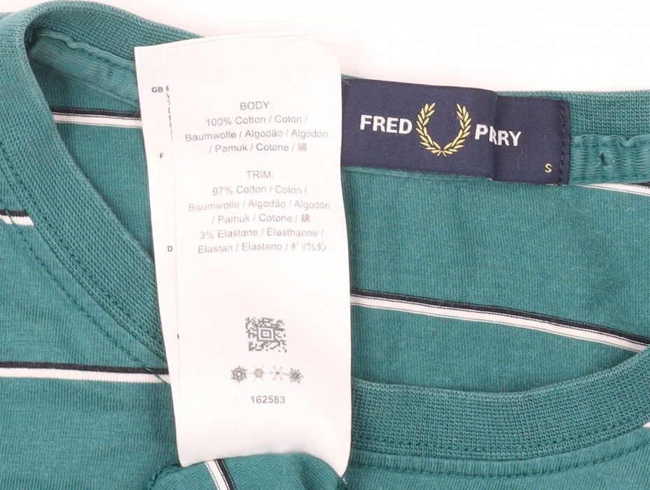 Mens UK Size S Fred Perry Green T-Shirt