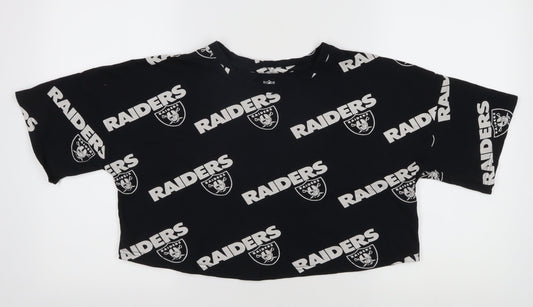 Additional front view of Primark Black Raiders unisex t-shirt xs