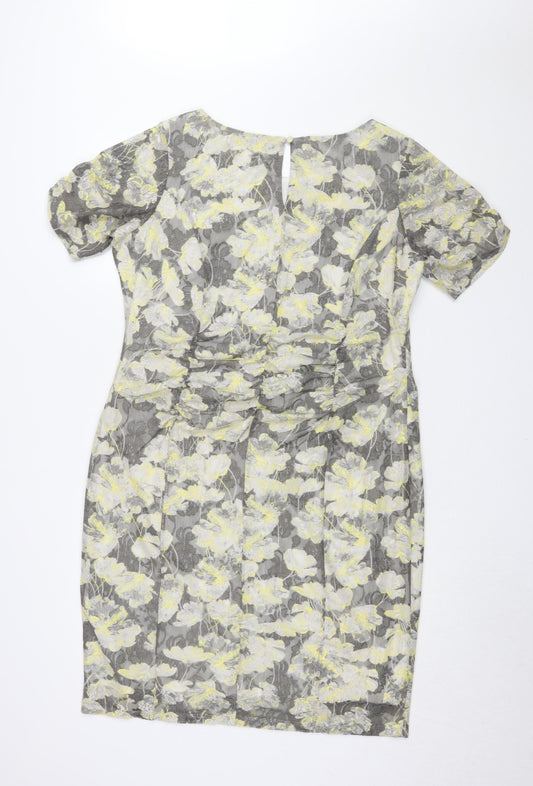 Marks and Spencer Women's Grey Floral Pencil Dress 20