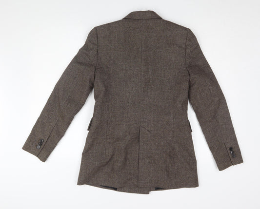 Zara Women's Brown Double-Breasted Blazer XS