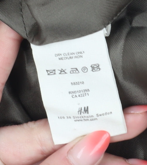 H&M Women's Brown Plaid Tailored Suit Jacket, Size 8