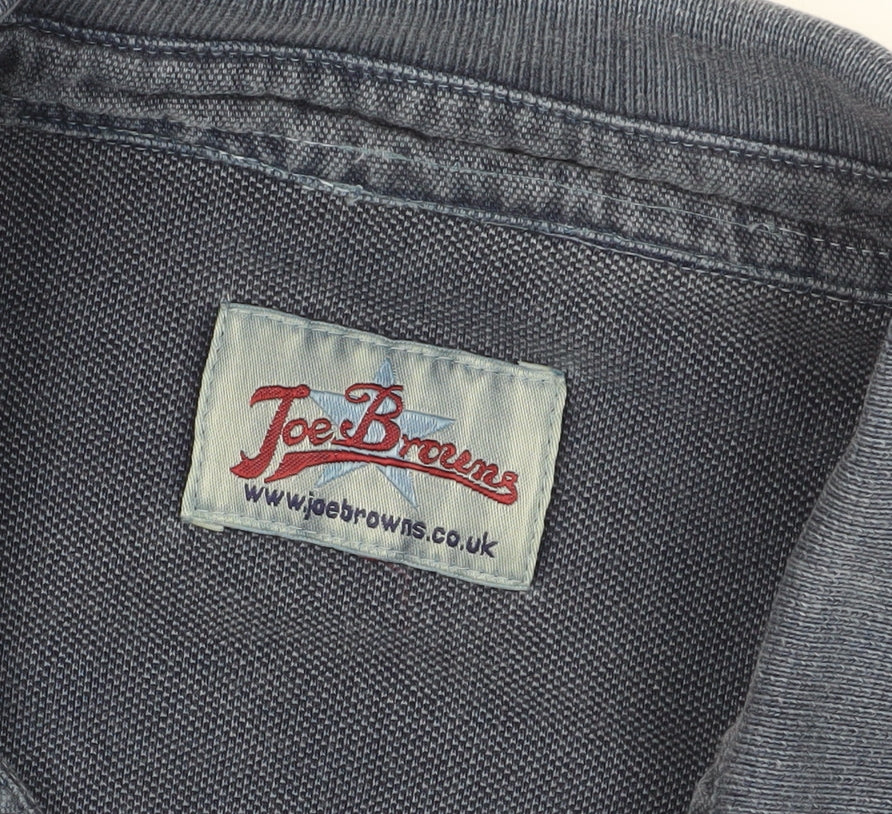 Joe Browns Men's Blue Retro Polo Shirt, Medium