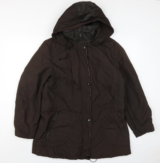Womens UK Size 14 Frandsen Brown Parka Coat