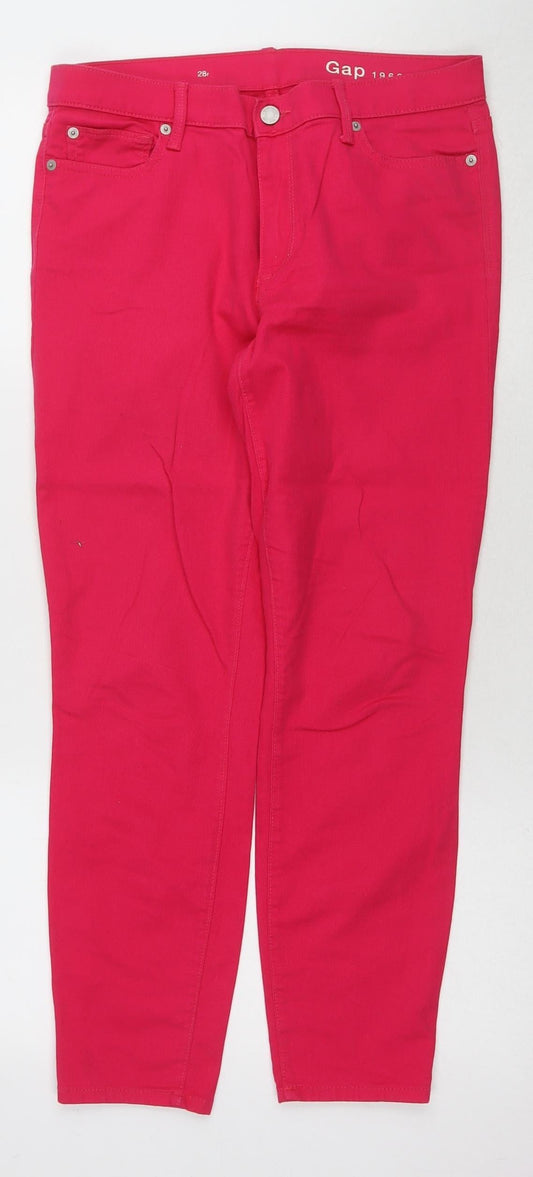 Womens UK Size 10 Gap Regular Fit Skinny Pink Jeans