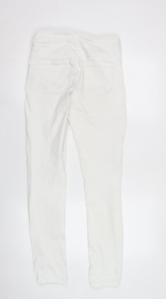 Womens UK Size 8 Oasis Slim Fit Skinny White Trousers