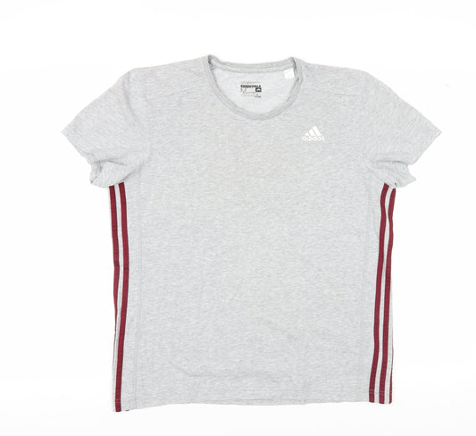 Additional front view of Adidas Grey unisex t-shirt m - casual comfort