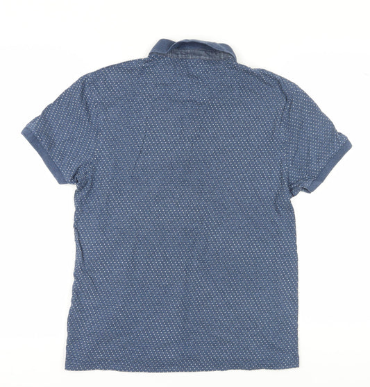 Red Herring Men's Blue Graphic Polo, Size M