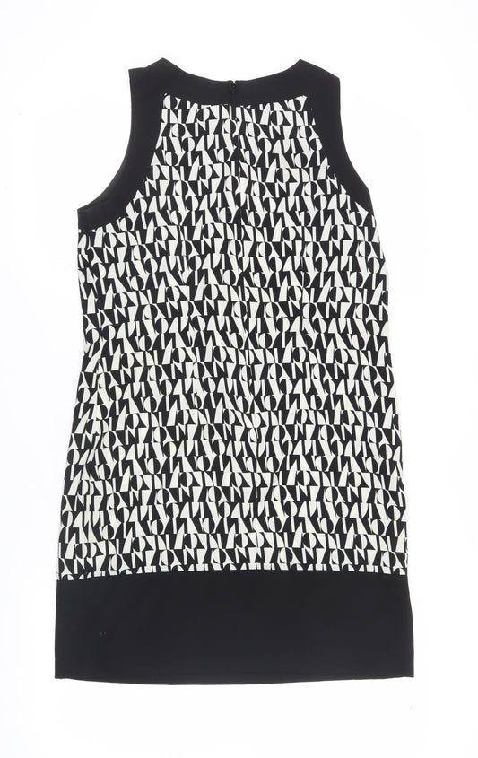 Dorothy Perkins Women Black Geometric Sheath Dress Size 12