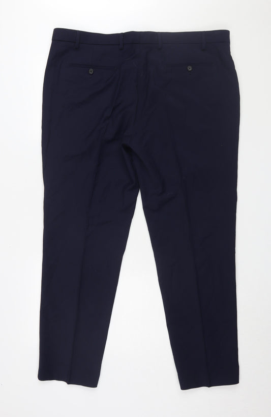 Marks and Spencer Men's Blue Dress Pants, Size XL