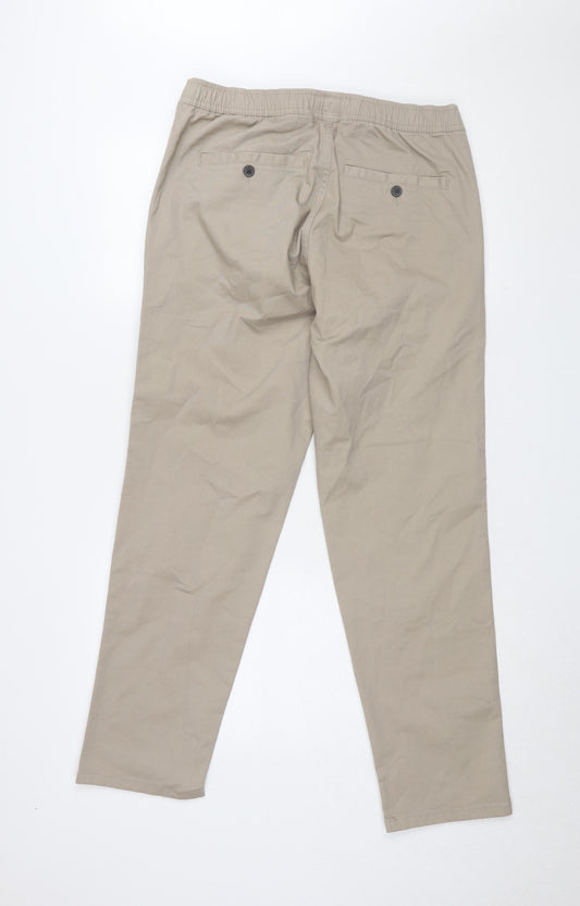 Matalan Men's Beige Chino Trousers, 32R, Regular Fit