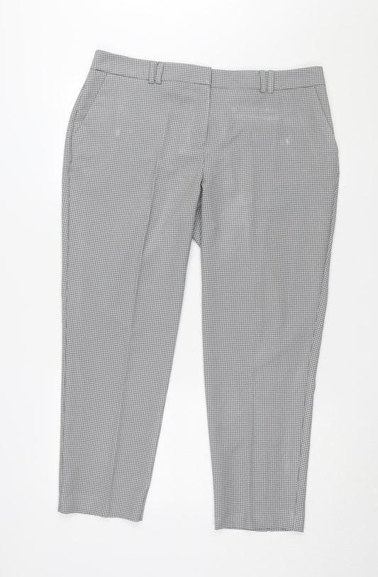 Womens UK Size 16 Dorothy Perkins Regular Fit Cropped Grey Trousers