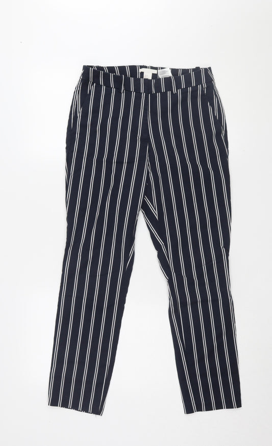 Womens UK Size 8 H&M Regular Fit Ankle Black Trousers