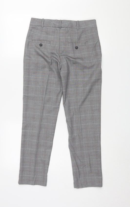Mango Grey Check Dress Pants, Size 6, Women's Formal